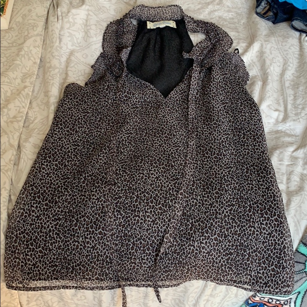 Cheetah Print Racer Back Blouse - Size M